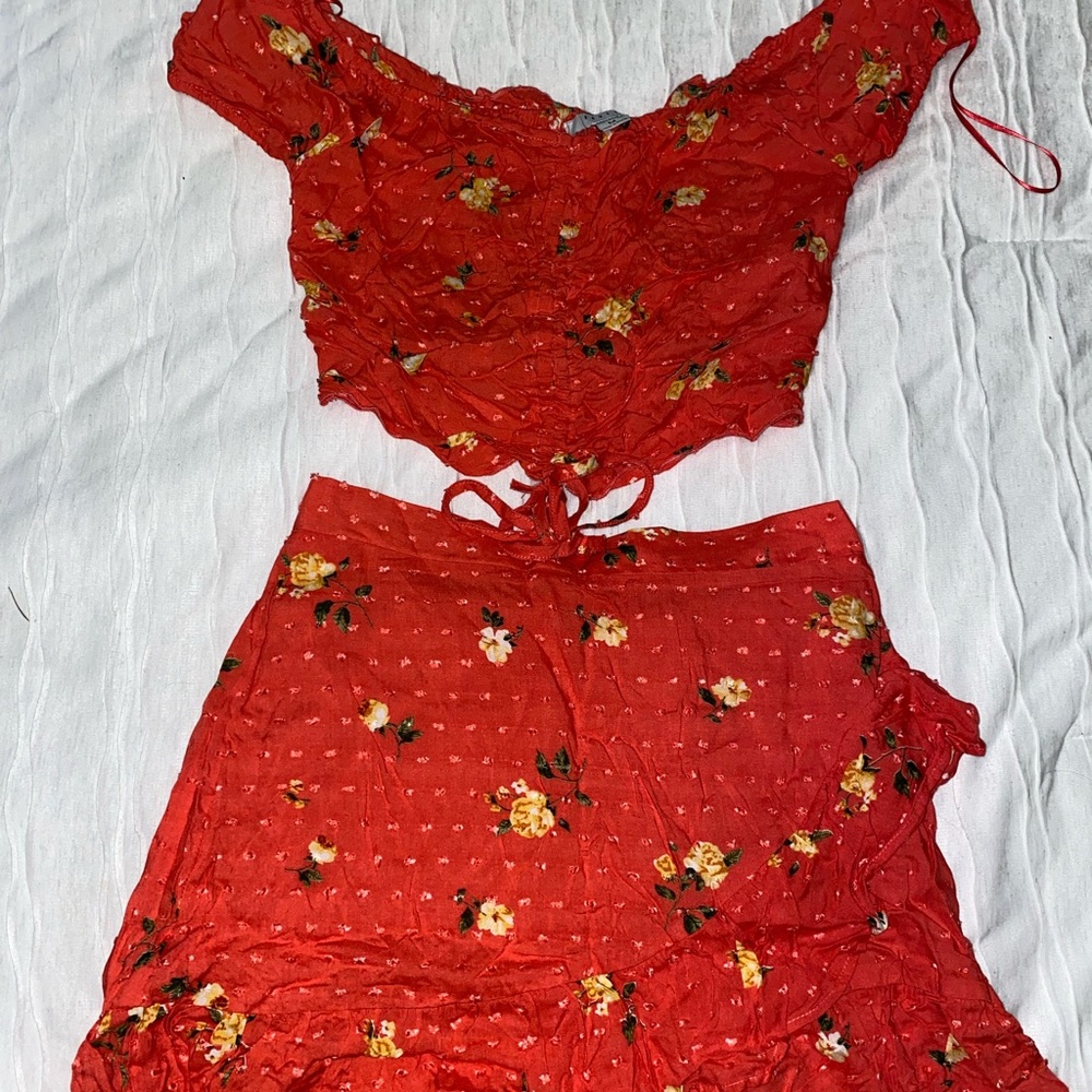 FLOWER SET // Size: Medium // Color: red, orange color